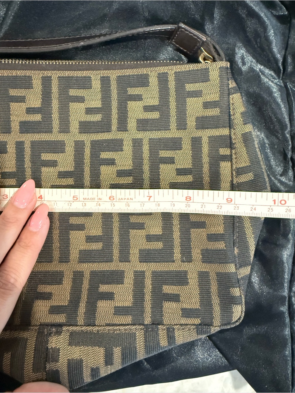 Fendi Brown and Dark Brown Zucca Logo Wristlet - Picture 12 of 13